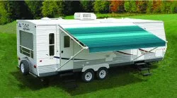 EA208D00 – CAREFREE/CO. Awning, Patio Awning Spring Assisted 20 Foot Length x 8 Foot Extension Black/ Gray Dune Strip...